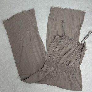 Grade‎ & Gather Sleeveless Jumpsuit Wide Leg Grey Elastic Waist large